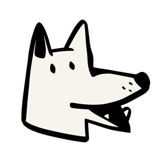 doodle-style dog face illustration