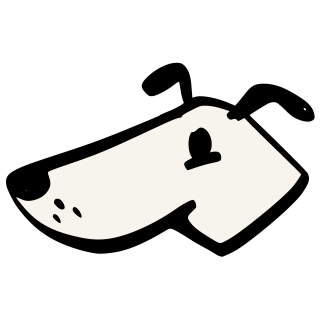 doodle-style dog face illustration
