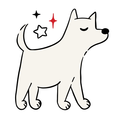a doodle-style shorthaired dog illustration